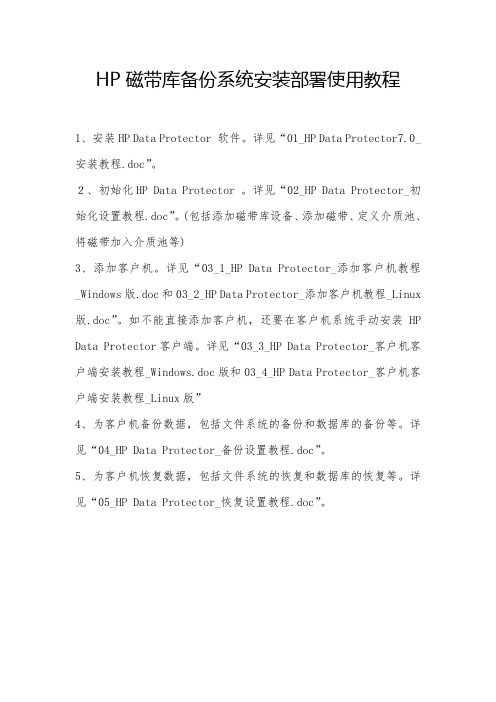 00_HP磁带库备份系统安装部署使用教程