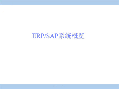 ERPSAP系统概览精品PPT课件