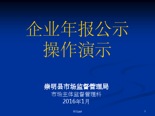 《企业年报公示操作》PPT课件