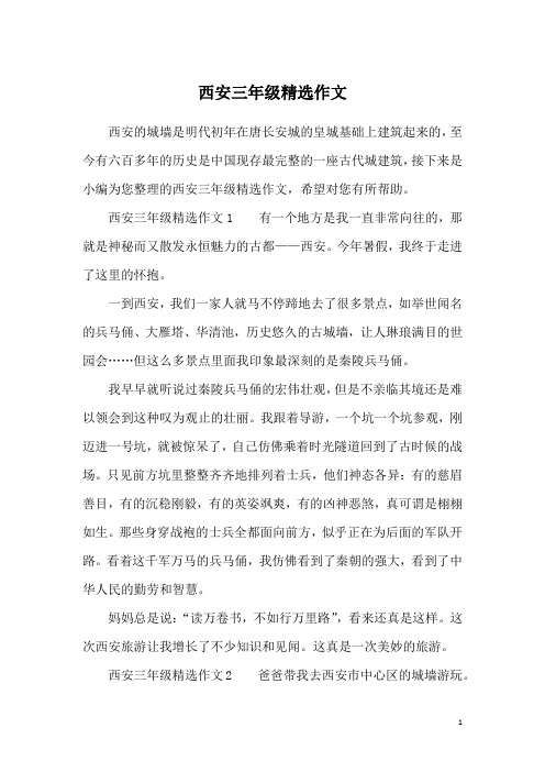 西安三年级精选作文
