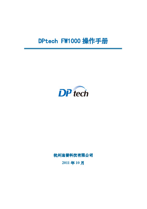 DPtech-FW1000系列防火墙系统操作手册