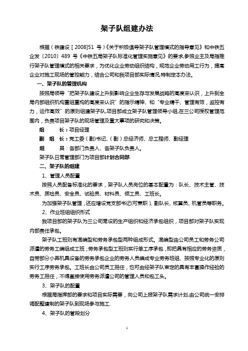 1152架子队管理办法