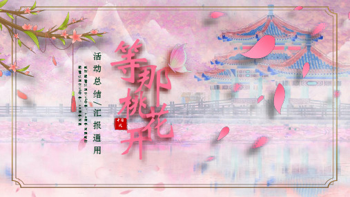 桃花中国风活动计划年终总结汇报PPT模板