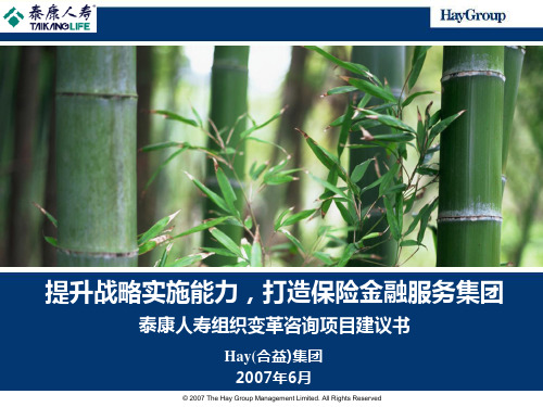 泰康人寿组织变革咨询项目建议书