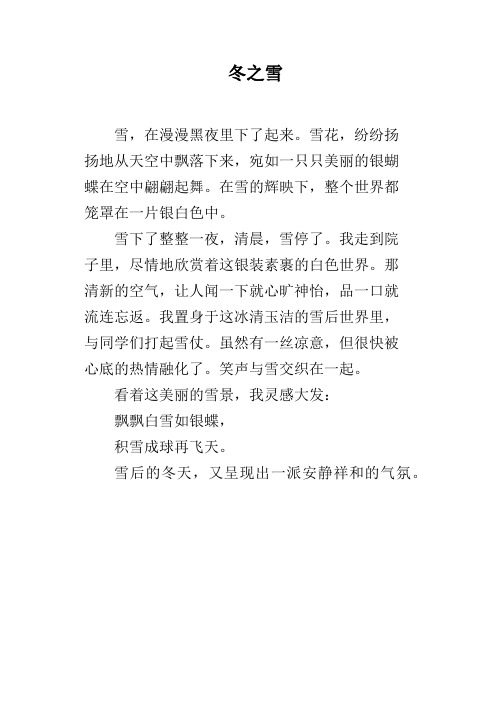 冬之雪