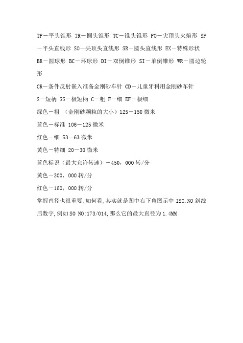 mani车针介绍