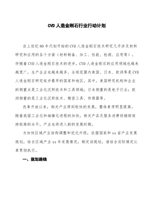CVD人造金刚石行业行动计划
