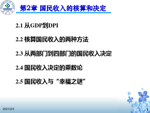 第二章国民收入的核算和决定精品PPT课件