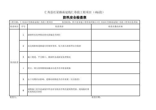 安全汛期检查表