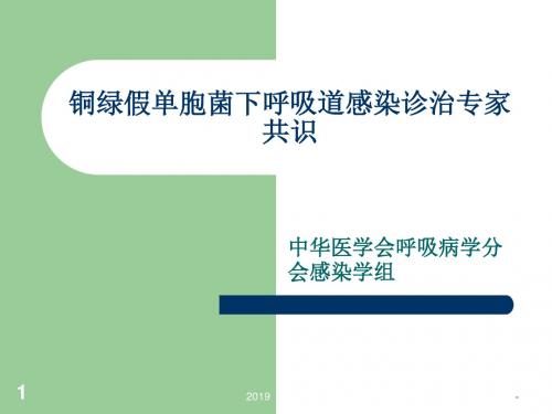 铜绿假单胞菌下呼吸道感染诊治专家共识ppt课件