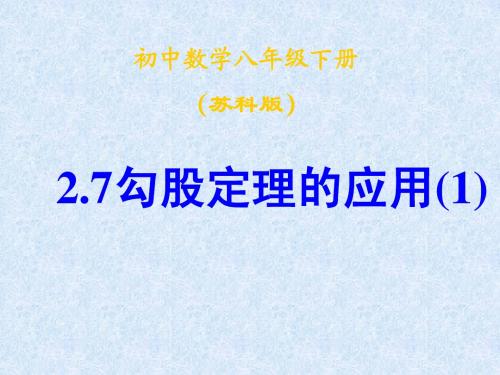 2.7勾股定理的应用1