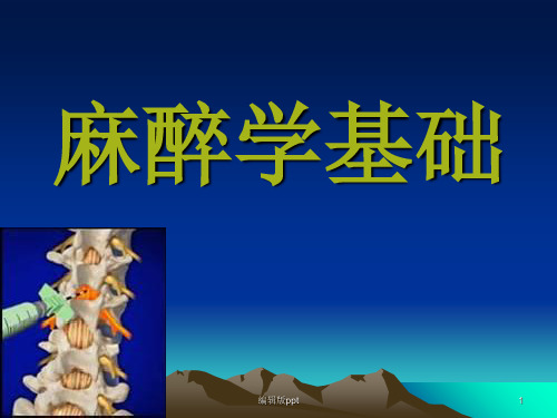 麻醉基础学习  PPT课件