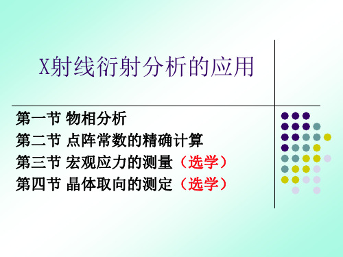 第六章 X射线衍射的应用 PPT课件