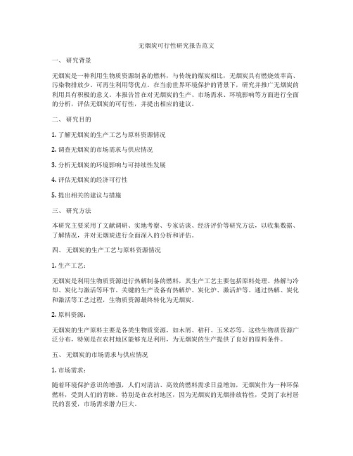 无烟炭可行性研究报告范文