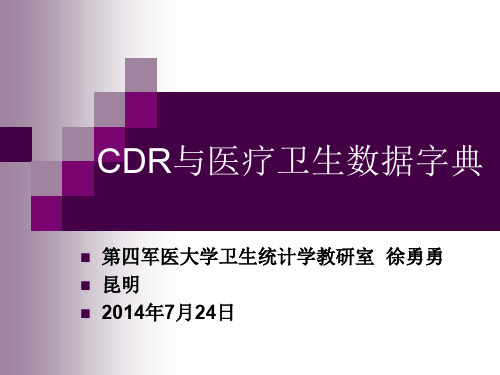 1.徐勇勇-CDR与医疗卫生数据字典