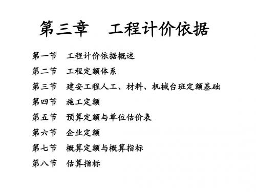 工程计价依据