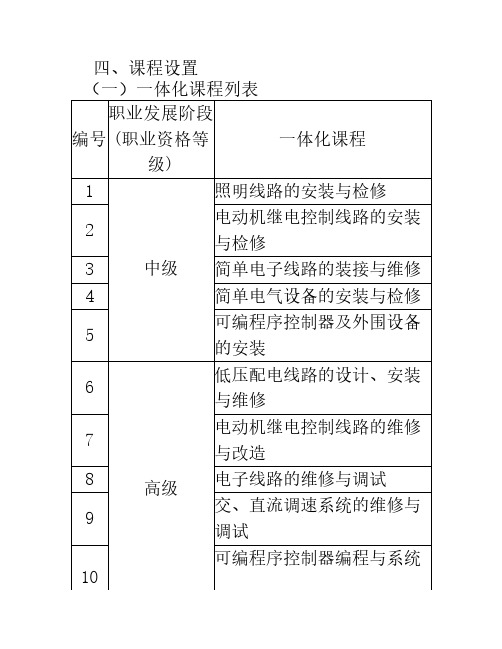 一体化课程标准