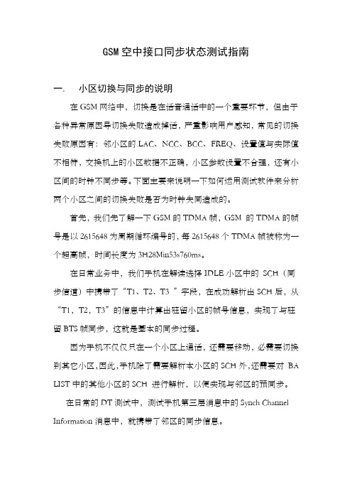 GSM空中接口同步状态测试指南