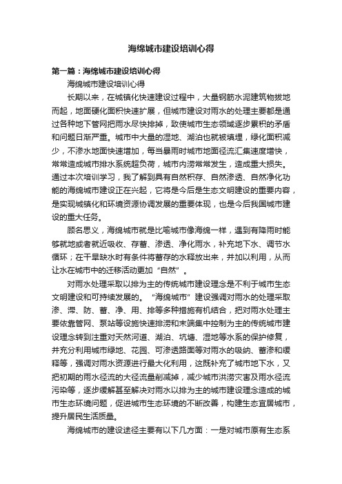 海绵城市建设培训心得
