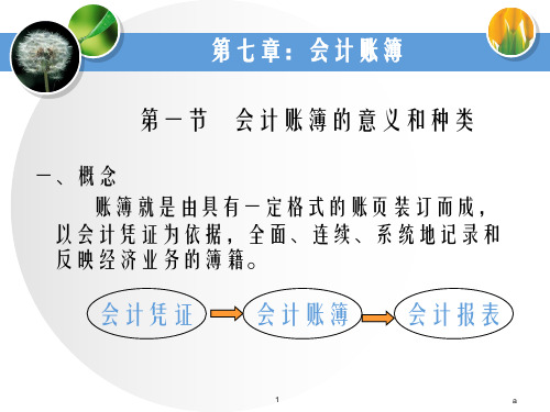 会计账簿的意义和种类