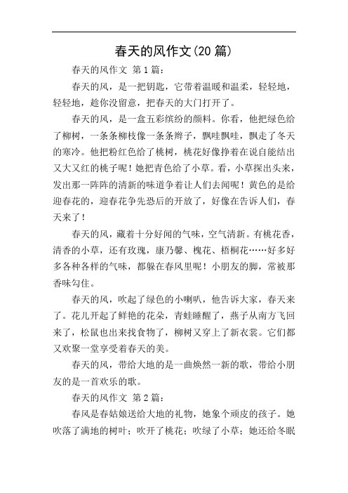 春天的风作文(20篇)