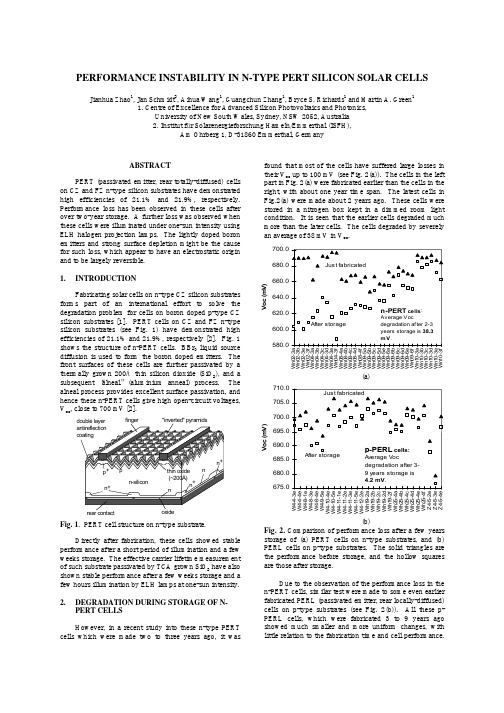 PERFORMANCE+INSTABILITY+IN+N-TYPE+PERT+SILICON+SOLAR+CELLS