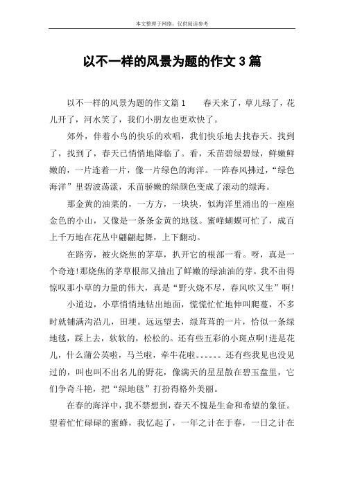 以不一样的风景为题的作文3篇