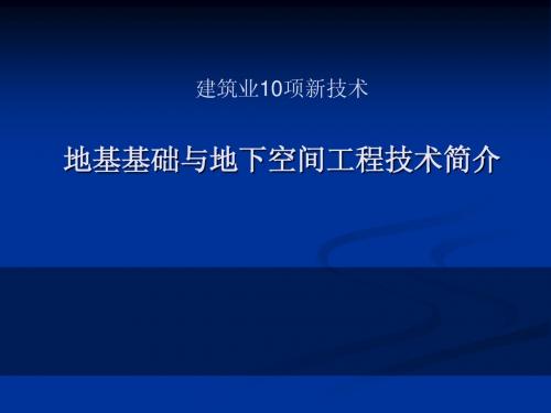 建筑十项新技术