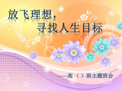 放飞理想寻找人生目标主题班会ppt