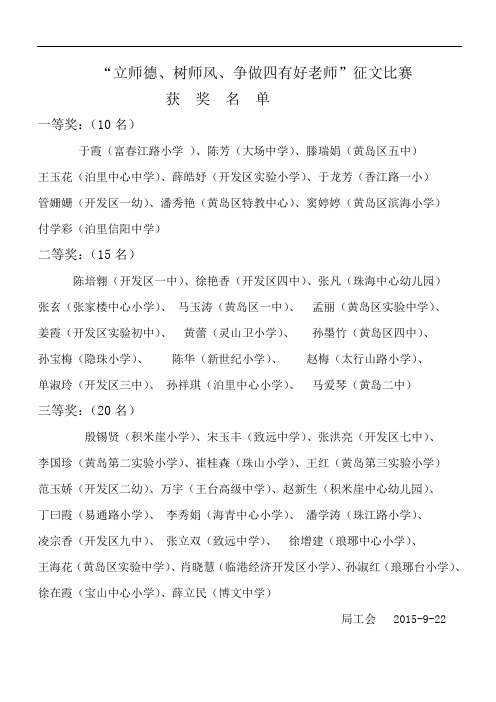 6、立师德征文比赛获奖名单
