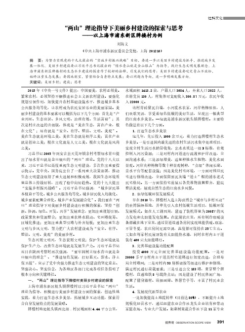 “两山”理论指导下美丽乡村建设的探索与思考