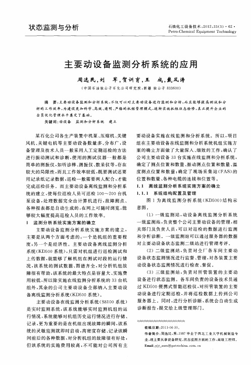 主要动设备监测分析系统的应用