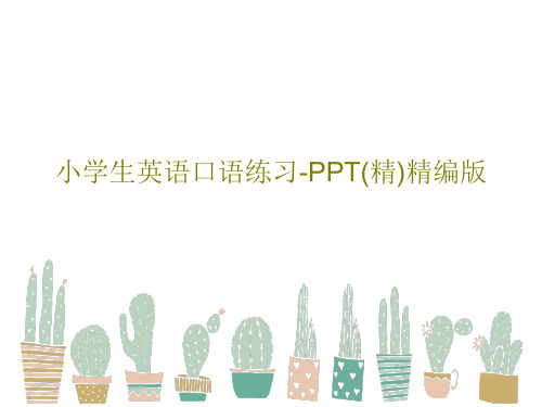 小学生英语口语练习-PPT(精)精编版共28页