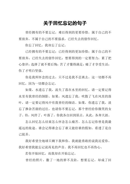 关于回忆忘记的句子_1