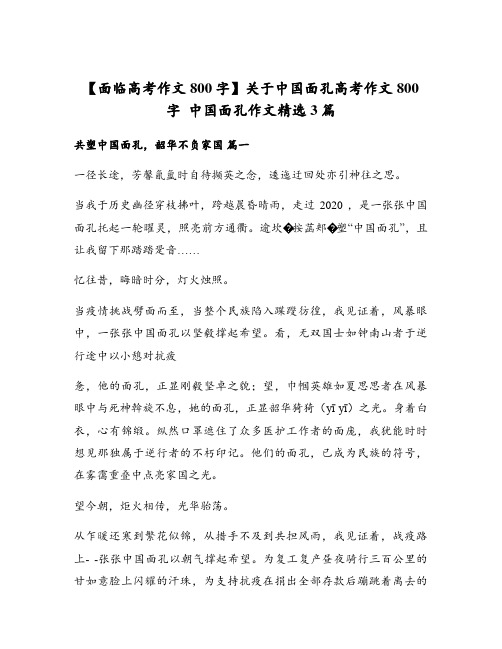 关于中国面孔高考作文800字  中国面孔作文精选3篇