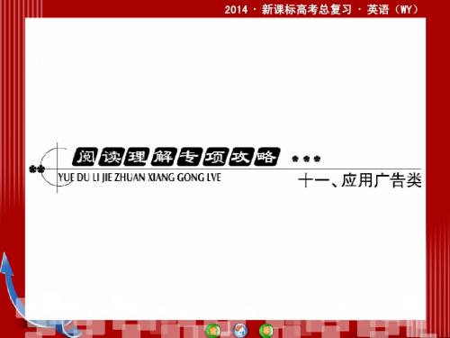2014·新课标高考总复习·英语阅读理解专项攻略十一应用广告类