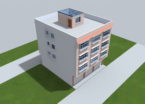 13x13 五层临街门面楼房城镇出租房设计图平面图户型图效果图