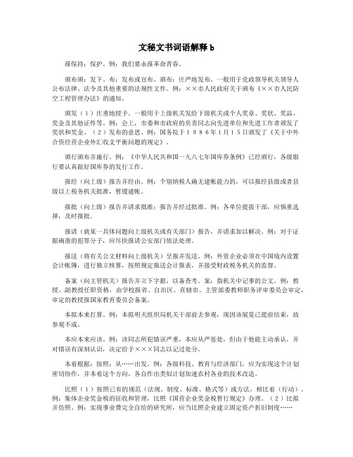 文秘文书词语解释b