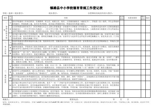 德育工作开展情况登记表