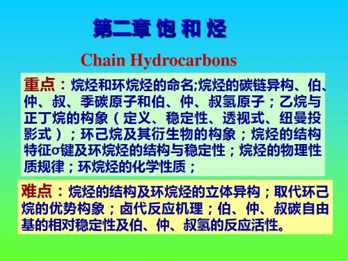 大学有机化学第二章饱和烃