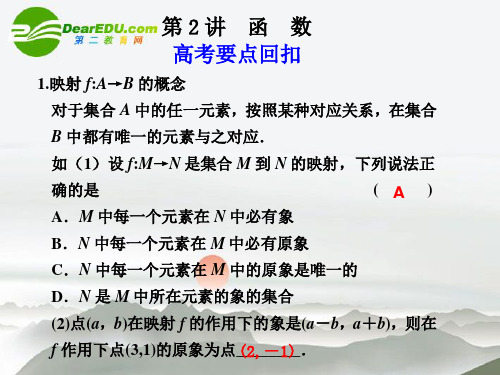 2011高考数学二轮复习 第2讲函数课件 理 大纲人教版