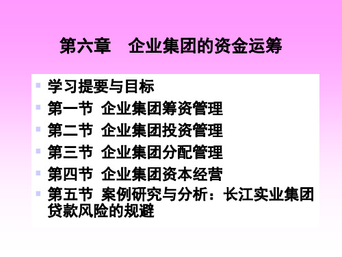 企业集团的资金运筹培训课件(ppt 51页)