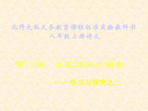 初中历史北师大版八年级上课件1：2.12《社会历史小调查》
