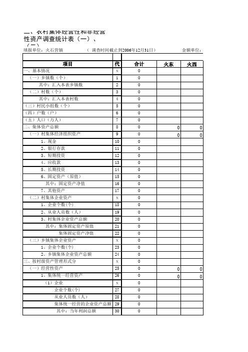 集体资源资产调查表
