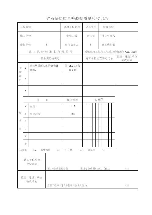 道路工程施工与质量验收规范CJJ1-2008验收表格word版本