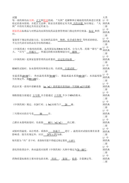 药品检验比赛试题