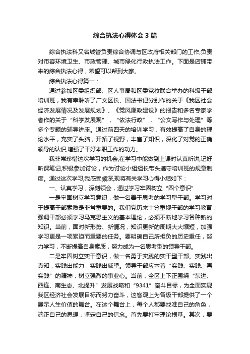 综合执法心得体会3篇