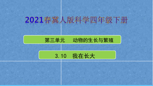 2021年冀人版四年级科学下册3.10.我在长大 课件