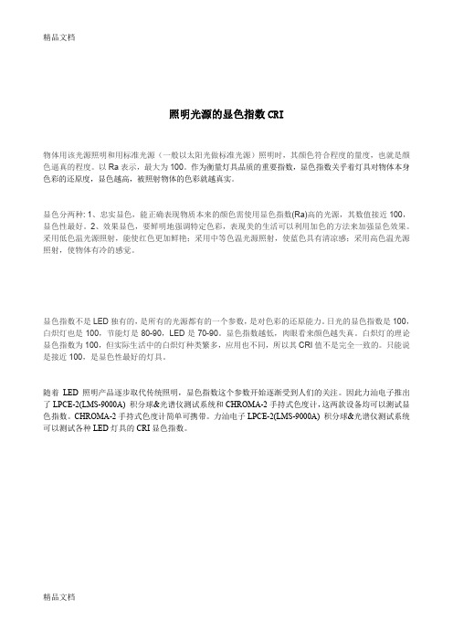 (整理)照明光源的显色指数CRILisun