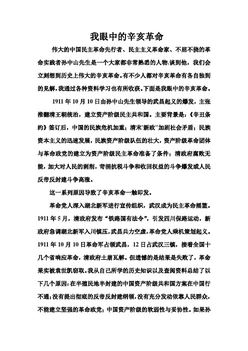 我眼中的辛亥革命